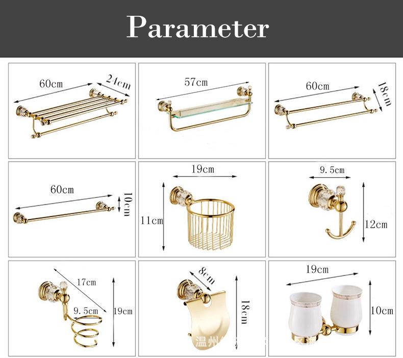 Set Portasciugamani Singolo da Bagno in Acciaio Inossidabile Dorato Senza Foratura