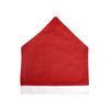 Reusable Dining Room Seat Covers Christmas Chair Cover, Red Santa Hat Slipcover, Holiday Restaurant Decoration Supplies Back Cover with Pom