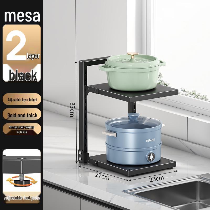 Multi-Layer Kitchen Pot Rack: Floor-Standing, Under-Sink Cookware & Storage Solution
