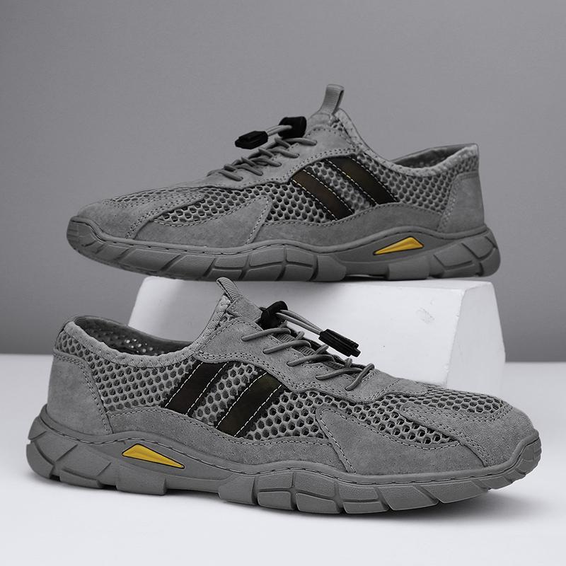 

Летние мужские кроссовки, дышащая повседневная обувь, удобные мужские мокасины, сетчатая обувь, кроссовки для ходьбы на открытом воздухе 44 серый