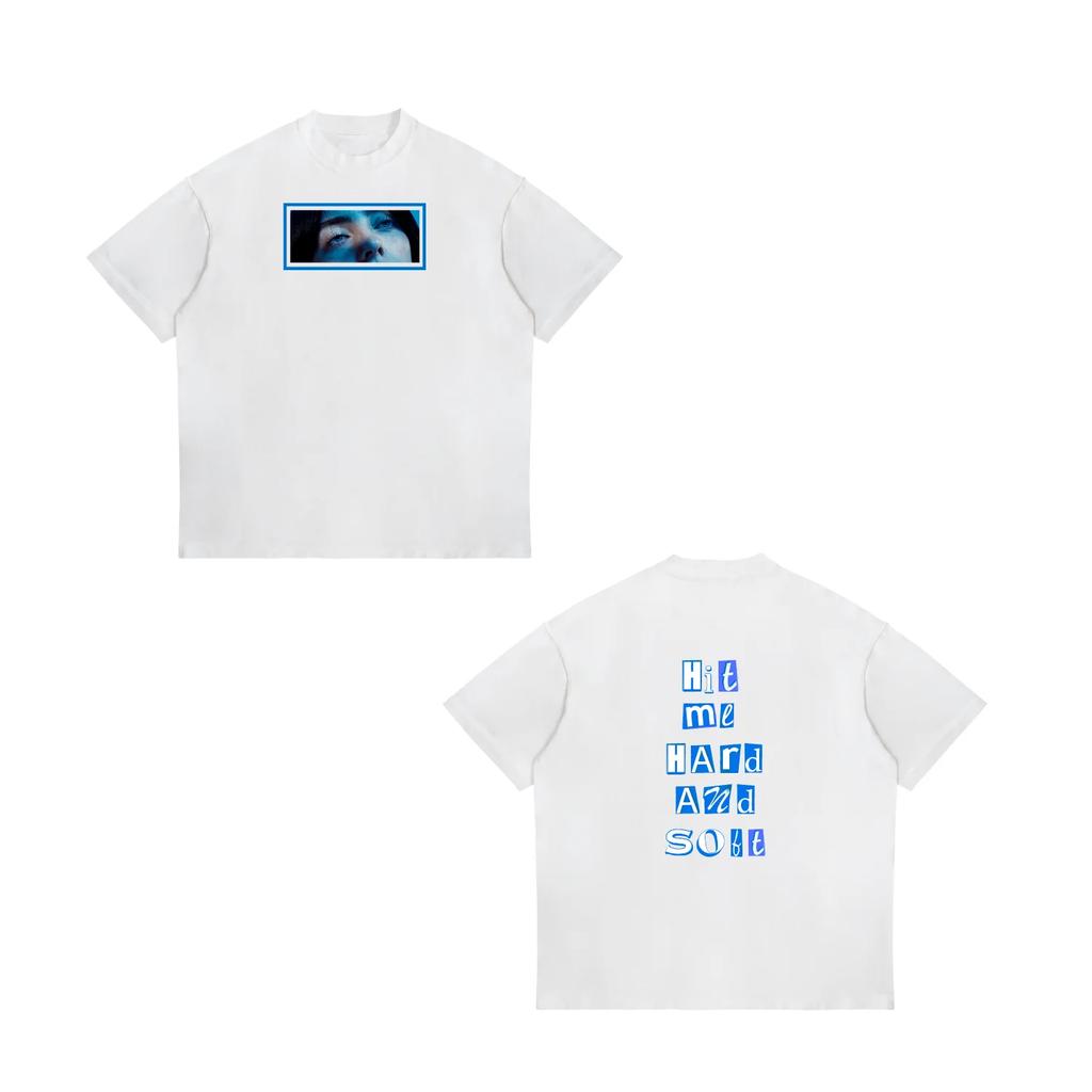 T-shirt con Stampa Billie Eilish 2026 Nuova Calda Vendita Unisex Moda Donna Retro Maglietta per Fan di Musica Y2k Street Wear T-shirt in Cotone