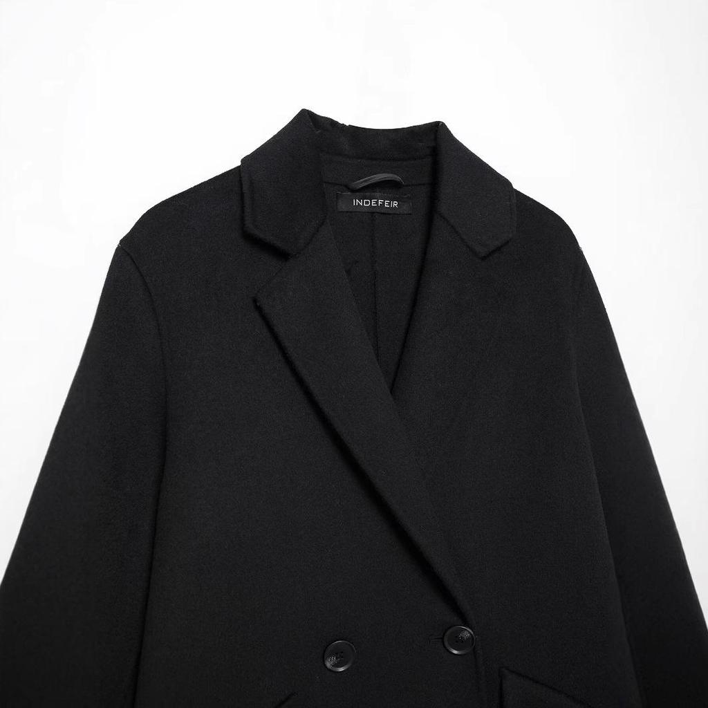 2024 Winter Women's European & American Double-Breasted Loose Fashion Overcoat