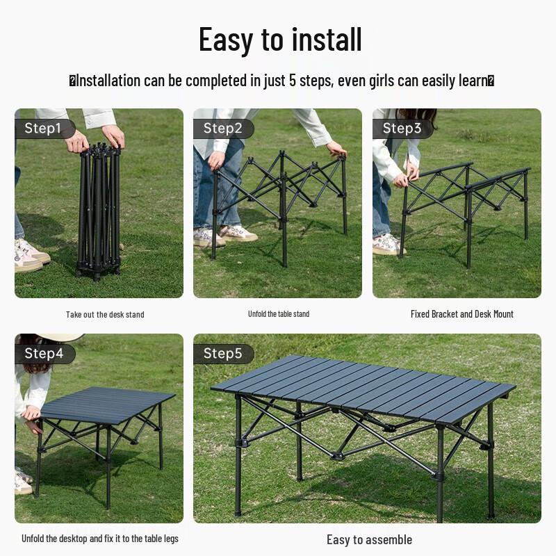 Outdoor Aluminum Roll-Up Folding Table