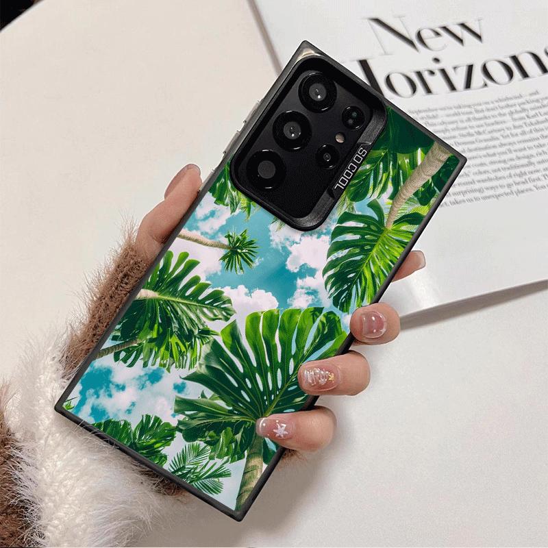 Summer Plants Green Leaf Shockproof Phone Case for Samsung Galaxy S26 Edge S25 Ultra S24 FE S23 Plus S21 Cover Anti Fall Fundas