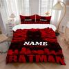 Custom Textile Batman Bedding 3 Piece Set HD Print Duvet Cover Pillowcases for Teens Adult Bedroom Decoration