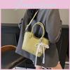 Lace Bow Pu Water Bucket Bag With Zip Closure For Daily Casual Use