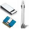 Silver Money Clip Mens Stainless Steel Cash Holder Male Mini Purse Metal Bill Clamp Slim Pocket ID Credit Card Folder