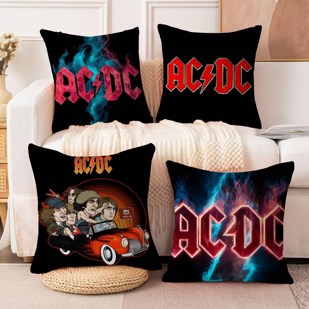 Musik Konst A-ACDC Kuddfodral Örngott Dekor Kuddfodral Tryckt Kuddfodral För Soffa