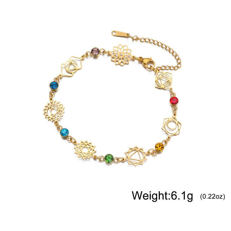Women's Multi Pendant DIY Handmade Colorful Crystal Bracelet Versatile Decorative Jewelry Chain For Daily Wear And Gift