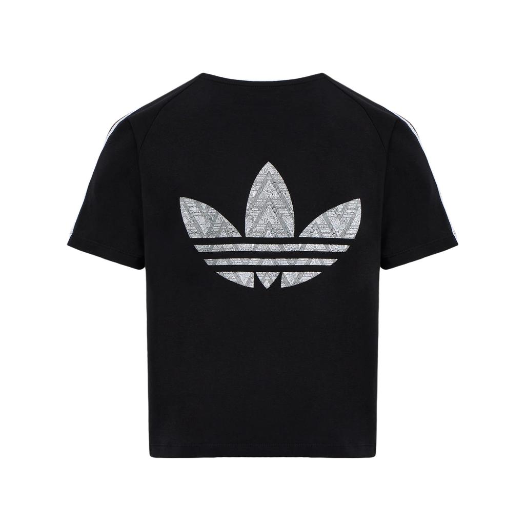 Adidas Originals Lace Striped Sports Knit Short Sleeve T-Shirt Kids Tops KU3111