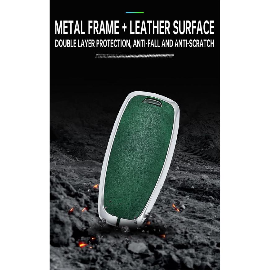 SANRILY PU Leather 4/5/7/8 Button Key Fob Cover Fit for Hyundai Tucson 2024 Palisade Sonata 2023 2022 Santa fe Keyless with Leather Keychain