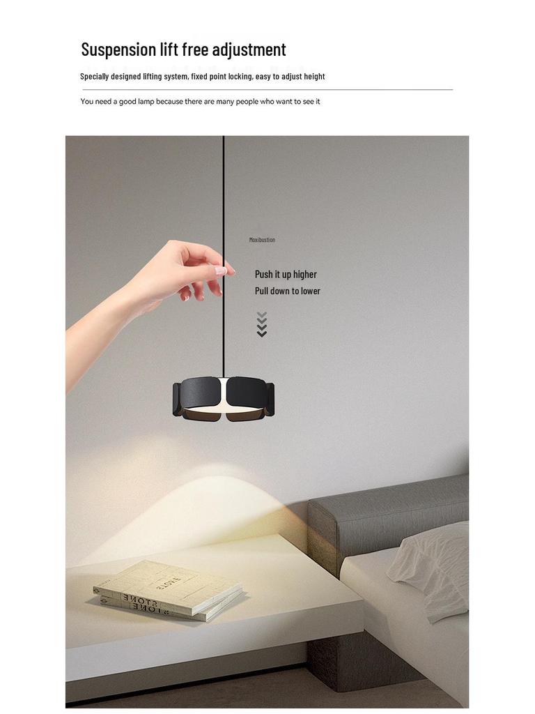 Italian Minimalist Bedside Pendant Light 2025 - Adjustable Height, Atmospheric Design for Bedroom or Entrance Room