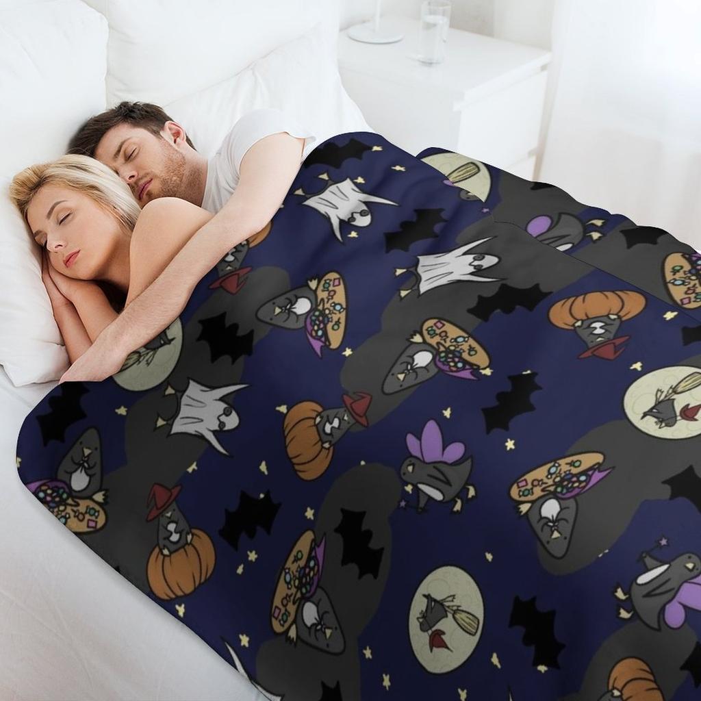 Spooky Penguin Chaos! Throw Blanket Ultra Soft Flannel Fleece Blanket For All Seasons