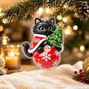 Cat Shaped Decorations Christmas Pendant with Hanging Rope, 2D Flat Acrylic Ornament for Xmas Tree Lover Gifts Decoration, Cute Holiday Decor,