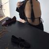 Leather Lazy Clouds Literary Gentle Wind Flat Ballet Shoes Grandma Shoes One-word Broadband Mary Jane Single Shoes Women