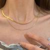 Women's Trendy Layered Snake Chain Necklace - Hip Hop Style, Light Luxury, European & American Influence