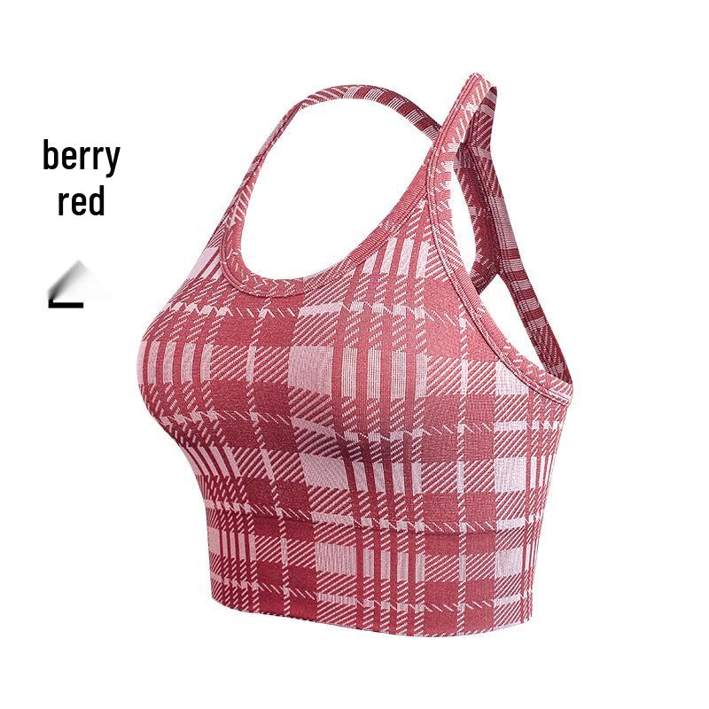 

Женский спортивный бюстгальтер и жилет для йоги в стиле ретро, с цветными блоками и клетчатым узором Small