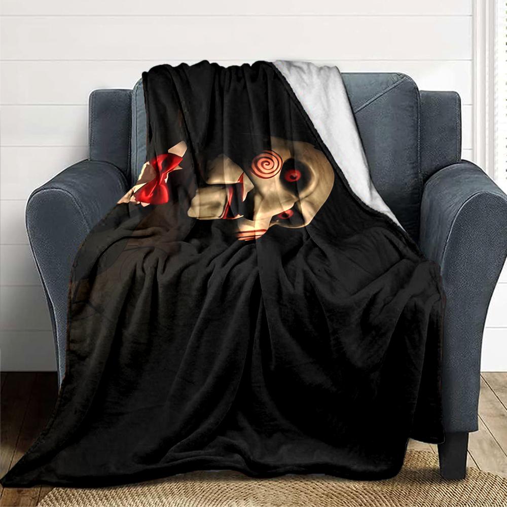 1Pc Horror Puppet Scene Blanket For Couch Bed Plush Cozy Fuzzy Blanket Super Soft Warm Blankets For Fall And Winter 0918141