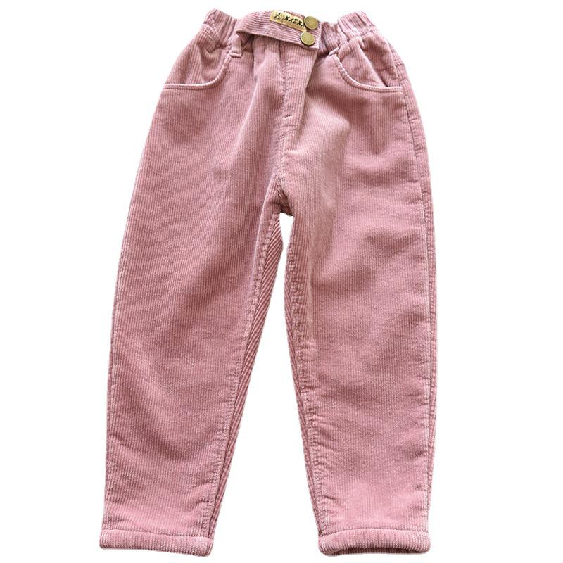 Mädchen Cordhose mit Fleecefutter - Warme einteilige lässige Sporthose für Kinder