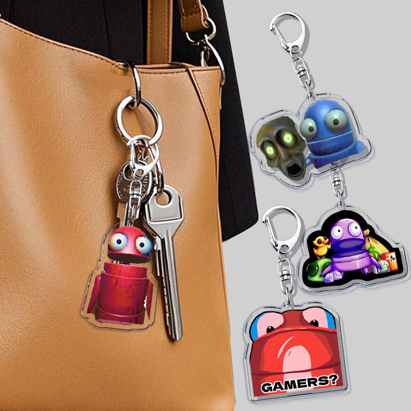 Funny Horrible Game R.E.P.O Keyrings for Accessories Bag Key Chain Ring Jewelry Fans Gifts Horror Keychain Llaveros