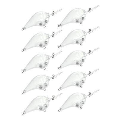 Pack of 10 Unpainted Artificial Bait Fishing Lure Crankbait Blank