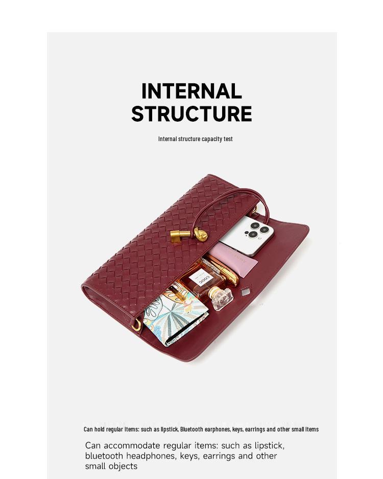 High-End Versatile Woven Baguette Crossbody Tote