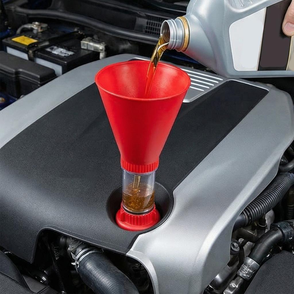 Automotive Oil Pouring Funnel Fit For Various Vehicle Using Sturdy ABS Material For Long Lasting Performances