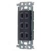 Recessed Triple Outlet with Metal Gray WTL13033H Frame,