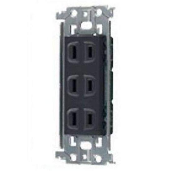 

Panasonic Recessed Triple Outlet with Metal Gray WTL13033H Frame,