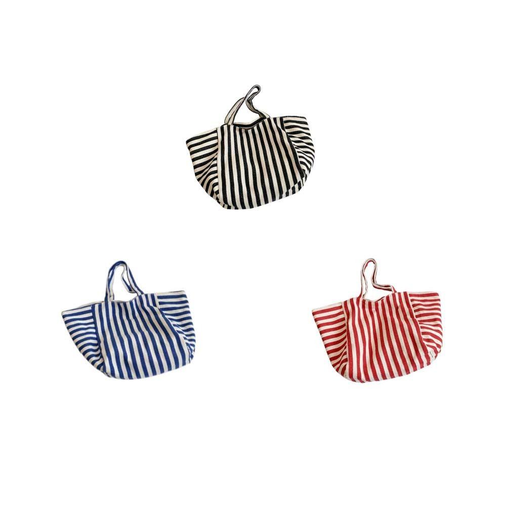 Shopping Bag Cloth Shoulder Bag Shoulder Pouch Tote Bag Simple Fashion Stripe Underarm Bag  Girls