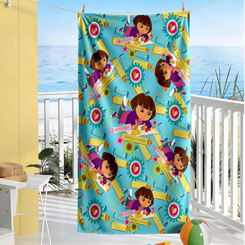 Dora Explorer Beach Towel High Absorbency & Quick-Dry Comfortable Lightweight Suitable for Sports, Travel, Swimming, Yoga, Bathroom, Beach, And Pool