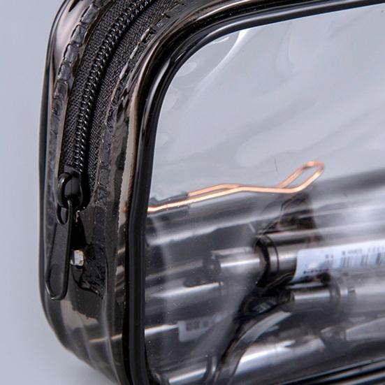 Waterproof Transparent Pencil Case Large Capacity PVC Material Stain-Resistant Easy to Clean Smooth Zipper Stationery Holder