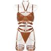 Women Latex Lingerie Erotic Leather Underwear Halter Bra And Panty Set Sexy Outfit With Chain Lady Gothic Erotic Sets