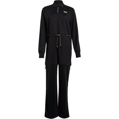 Originals Logo Polo Neck Long Sleeve High Waist Loose Wide Leg Jumpsuit Women Jumpsuit Black GN4228