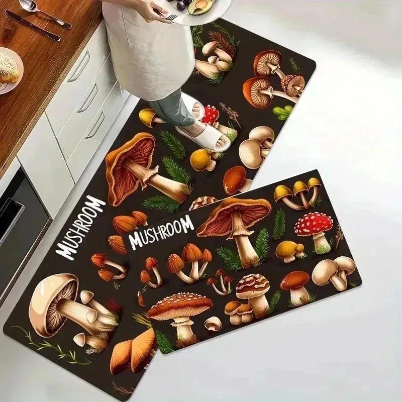 1PC Rose Pattern  Kitchen Rugs Non-Slip Home Door Mats Pop Design Bathroom Rugs Bath Mat Carpet for Home Sink Laundry Decor