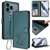 Embossed Cute Cat Cards Solt Wallet Leather Case For iPhone 17 Pro Max 16 Plus 16E 15 14 13 12 11 Bag Stand Strap Book Cover