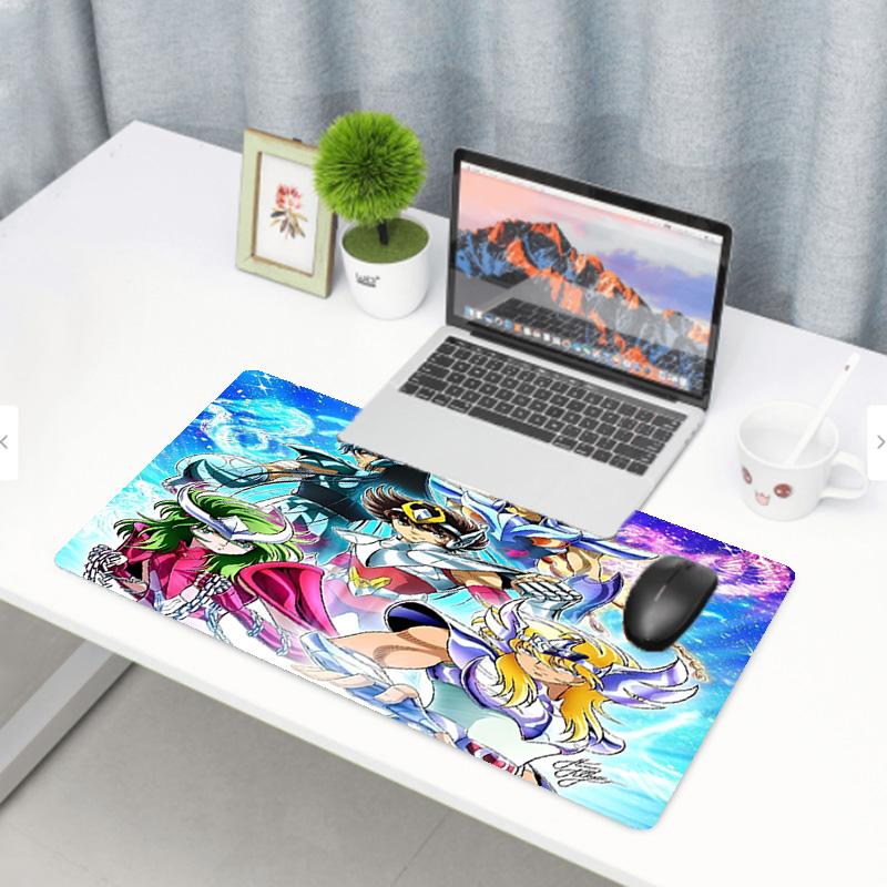 Saint Seiya Print Mouse Pad, Anti‑Slip Desktop keyboard Mat, for PC Laptop Gaming Working Daily Use, Cool Festival Surprise Gift