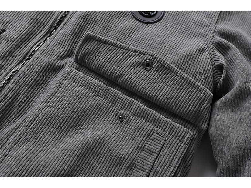 Men's Winter Corduroy Cotton Coat: Warm, Youthful, Plus Velvet Thick Jacket