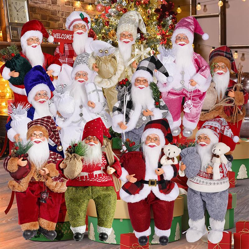 1PC Festive Santa Claus Decor for Shop Displays Handcrafted Santa Ornament for Mantle