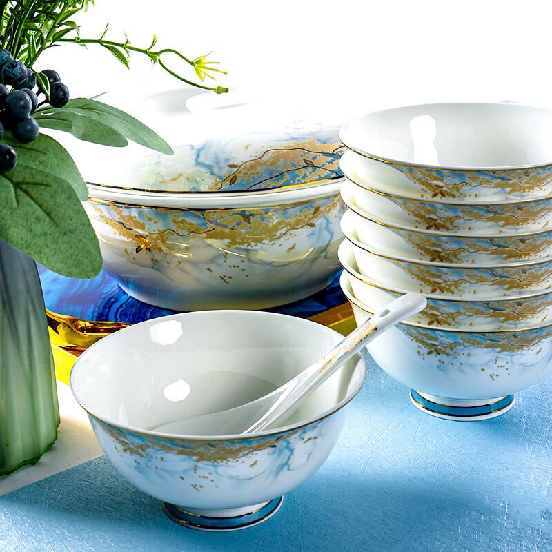 Exquisite 52-Piece Chinese Bone China Dinnerware Set