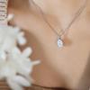Leaf Oval Pendant Necklace for Women - Gold Plated, Fade-Resistant Titanium Steel
