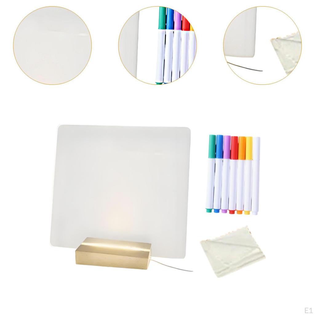 Acrylic Display Planner Board Glow Memo LED Handwriting Tablet Bright Lamp for Dining Room