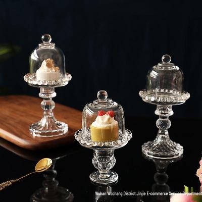 Nordic Mini Beaded Dessert Stand Jewelry & Display Plate with Lid