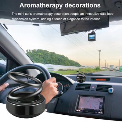 Deodorante per Auto ad Energia Solare Doppio Anello Sospensione Fragranza a Lunga Durata Deodorante Aromaterapia Auto