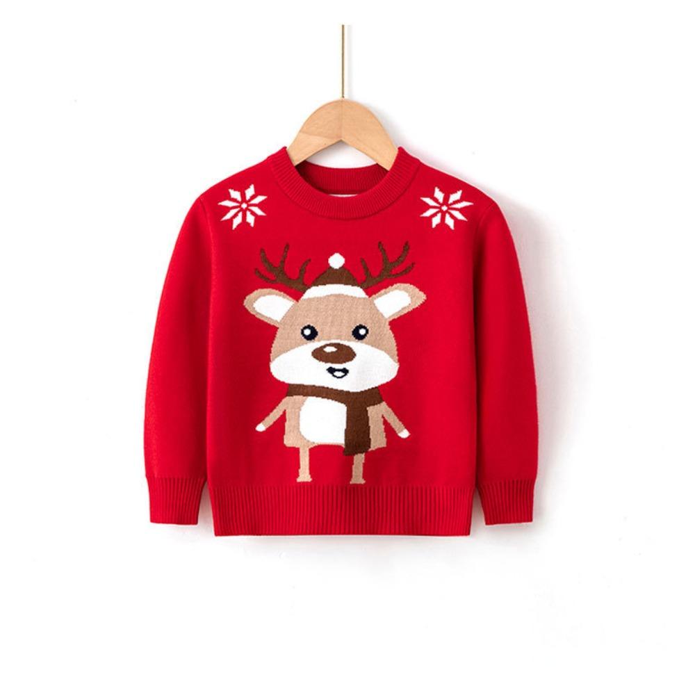 New Children's Christmas Sweater Collection: Girls' and Boys' Autumn/Winter Cartoon Pullover Knitwear
