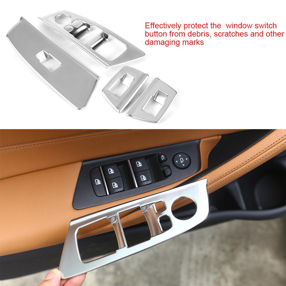 4pcs Car Window Switch Lift Button Frame Cover Trim for BMW 5 Series G30 2017 2018