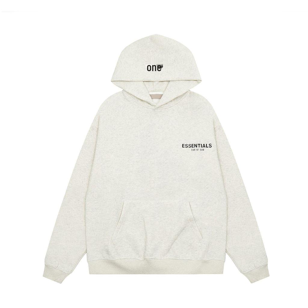 Herbst/Winter Unisex FOG ESSENTIALS Beflockter Hoodie Sweatshirt – Paar Lockerer Schnitt mit Plus Samt