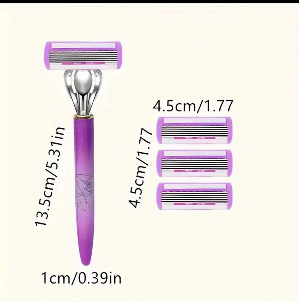 Rasoir à lame 6 couches pour femme, rasage en douceur pour les jambes, les aisselles, outil d'épilation manuelle en acier inoxydable, sans parfum, accessoire de beauté essentiel