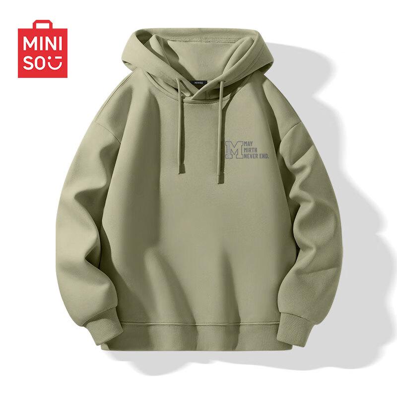 MINISO Men's Heavyweight Loose Fit Hooded Sweatshirt