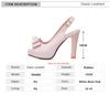 Fashion 2025 Summer Women Platform High Heels Fashion Bow Peep Toe Slingbacks Ladies White Pink Black Bride Wedding Shoes Party Pumps